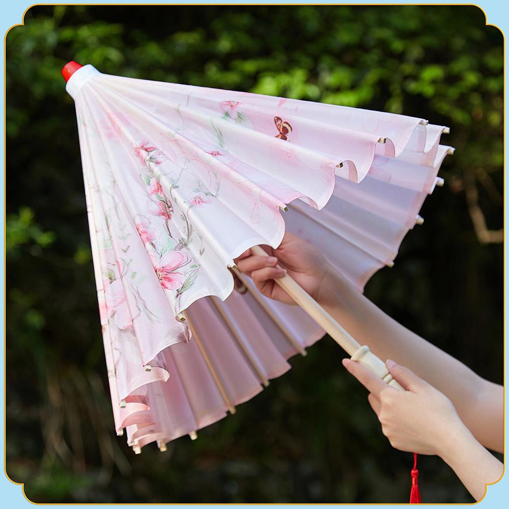 茉莉花开演出舞蹈伞舞台演出道具伞旗袍走秀伞绸布伞古典广场舞伞