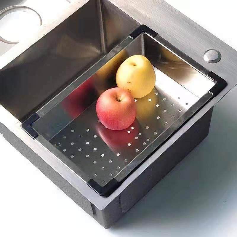 水槽沥水篮304不锈钢厨房水槽长方形水果洗菜盆加厚置物碗碟单槽,厨房/烹饪用具,果蔬置物架/篮/框,淘宝优惠券,粉丝福利购,淘宝优惠卷