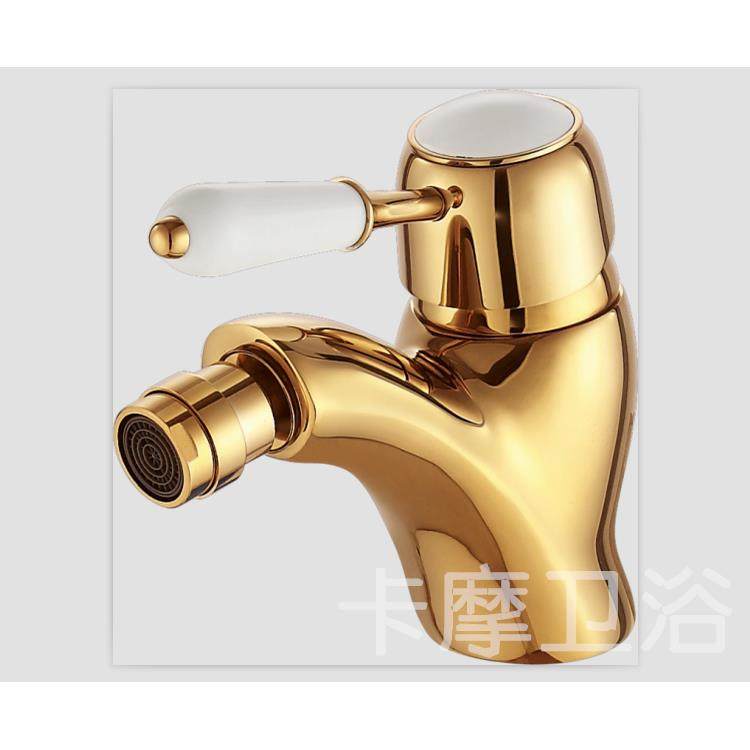 全铜金色冲洗器妇洗器龙头净身器龙头净身盆龙头单把单孔冷热龙头