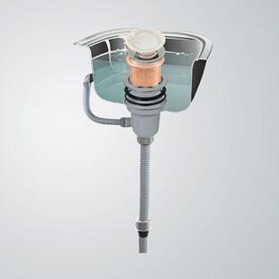 天力韩水槽配单槽下0水套Z6006C07装 超大下水器180大口径下水Z 式