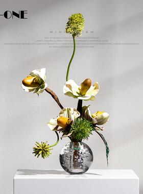 匠十三 现代花艺轻奢桌面装饰摆件高档客厅玄关茶几仿真花艺