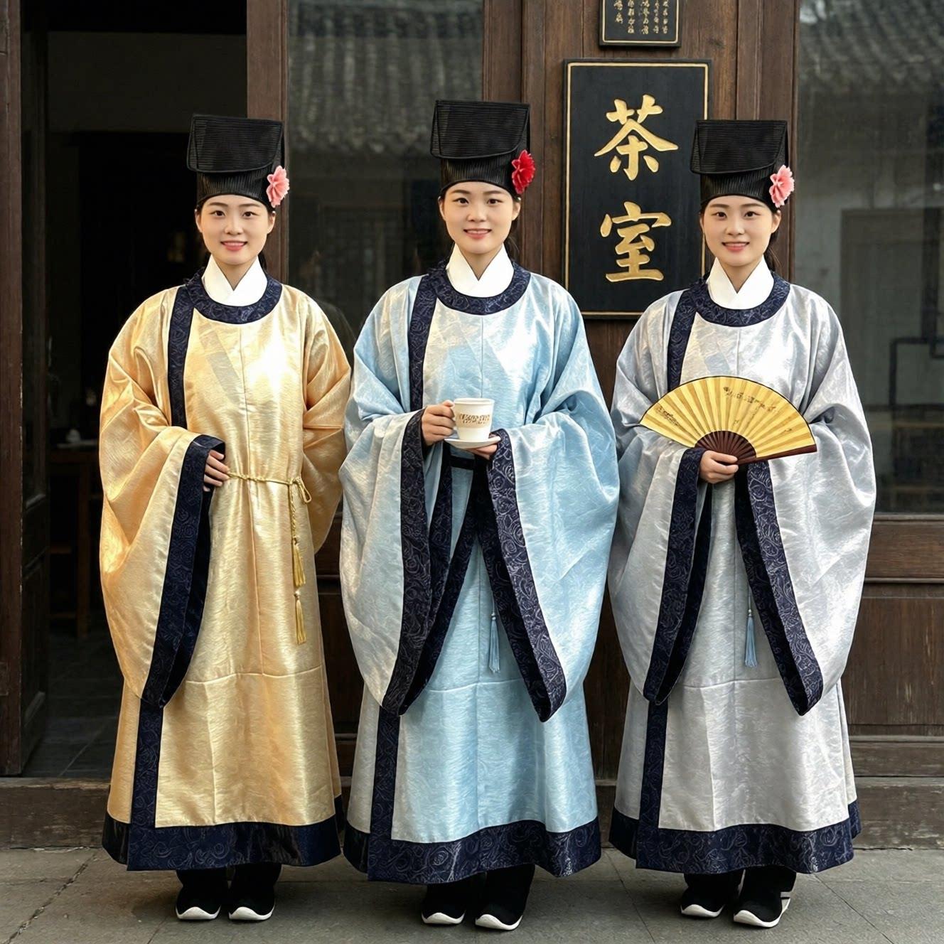 宋制襕衫圆领袍大袖古代书生学士进士服装男女款学生毕业汉服夏季