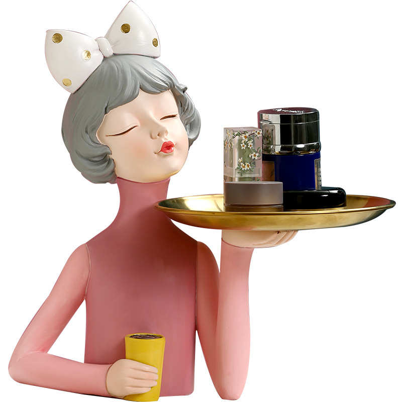 树脂奢入门装饰工艺品放托盘轻收纳客厅批发家居玄关酒柜摆件钥匙