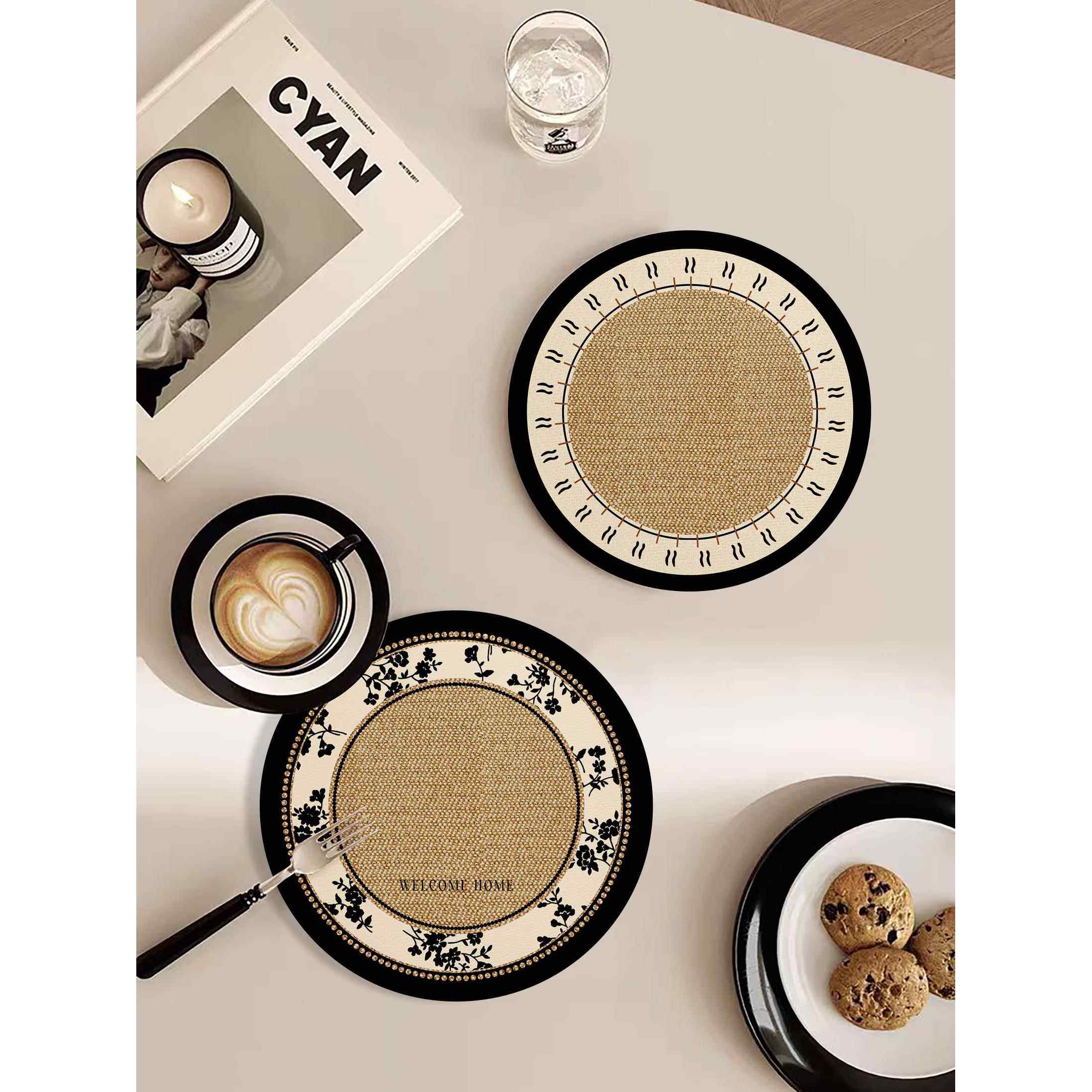 彷亚麻布图案餐桌绝缘圆形小餐垫耐高温桌面碗盘小桌垫办公桌水垫,居家布艺,餐垫,淘宝优惠券,粉丝福利购,淘宝优惠卷