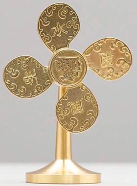 新款直销新款车载黄铜风车吉祥轮家居工艺用品摆件中式进宝风扇