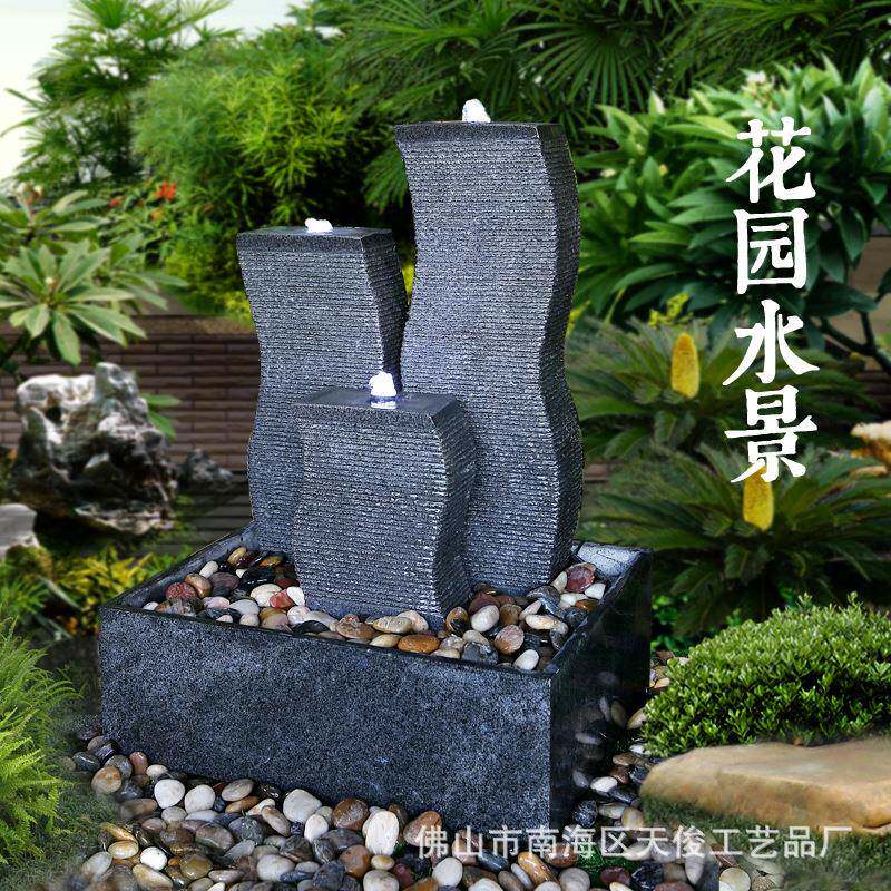 园林景观喷泉假山水幕墙流水墙室内装饰流水喷泉水景摆件