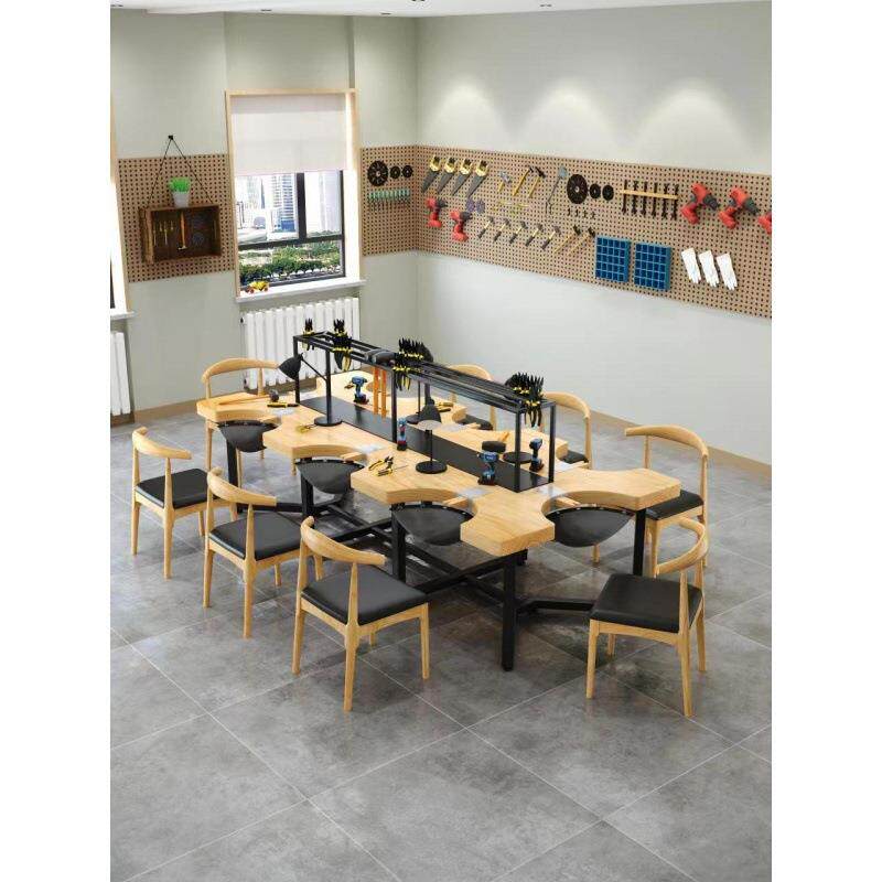 首饰加工桌金工桌打金桌实木手工桌打金台银饰操作台6人8人位