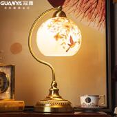 高档冠雅欧式 全铜台灯奢华创卧室头床柜灯温馨浪漫高档复古书意桌