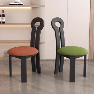 桌中中古餐椅古实木酒餐椅家用小户型餐椅靠背化妆设计师店人鱼椅