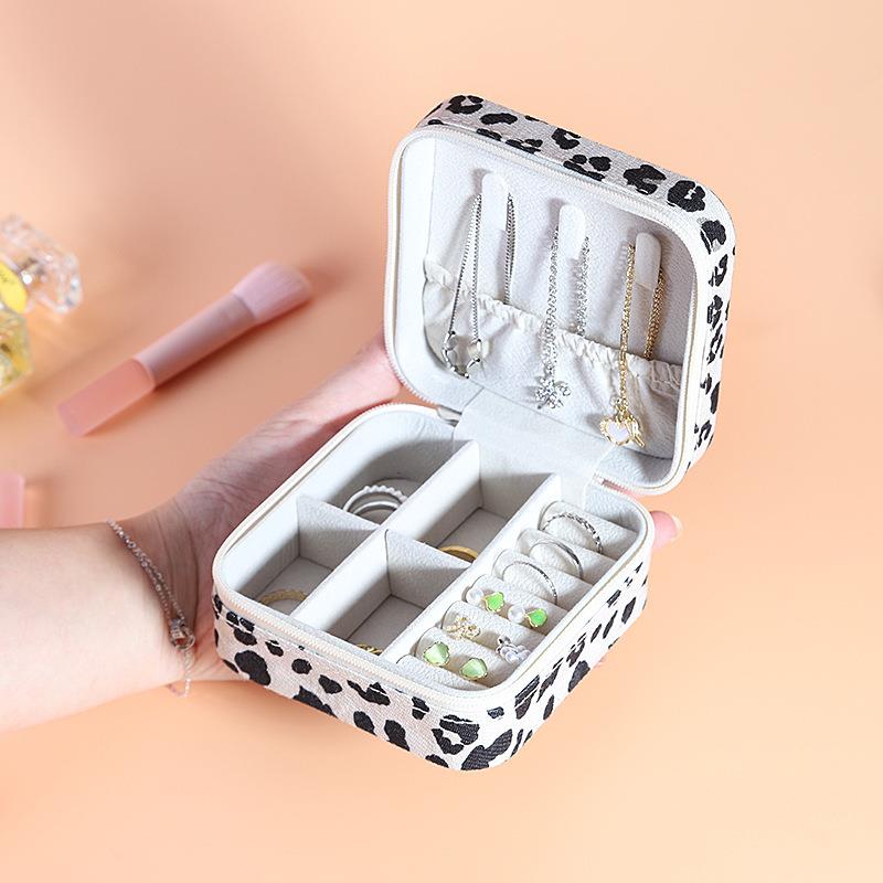 豹纹jewelrybox珠宝饰品礼物的盒子包装发饰绒布首饰首饰盒收纳盒