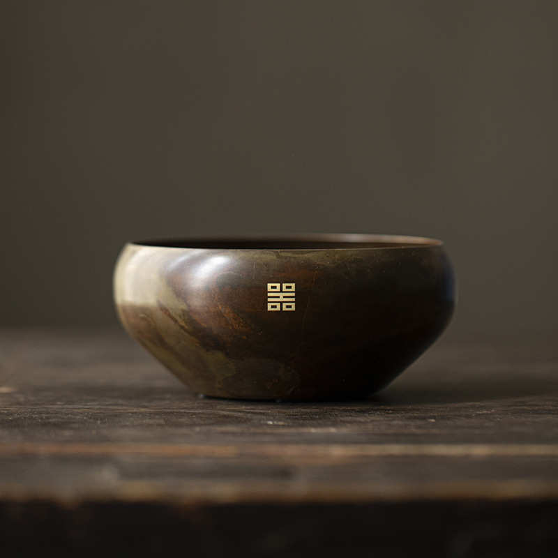 黄铜茶洗家用废水缸茶渣缸大号水洗水盂复古功夫茶具配件