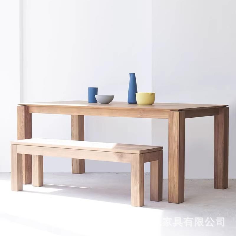 北欧简约实木餐桌白蜡木客厅家用办公桌工作台洽谈桌会议长桌饭桌