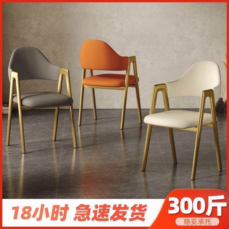 德系品质现代美甲椅子靠背洽谈椅简约办公铁艺咖啡餐厅餐椅奶茶店