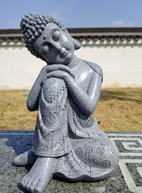 中式禅意佛像摆件树脂工艺品泰式餐厅睡佛花园装饰雕像工艺品摆件