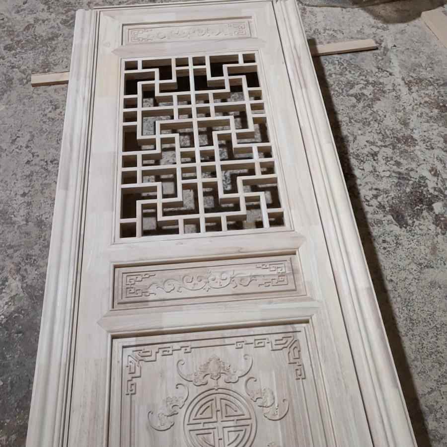 式仿古式门窗实木镂花格门空雕花门格栅门屏风隔断老门现货HYD中