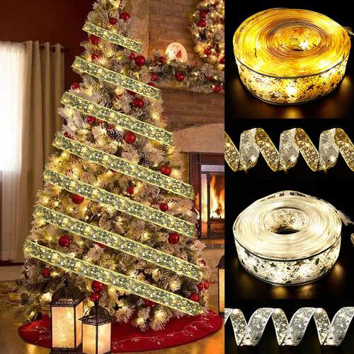 Christmas tree decoration LED lights Double ribbon lights