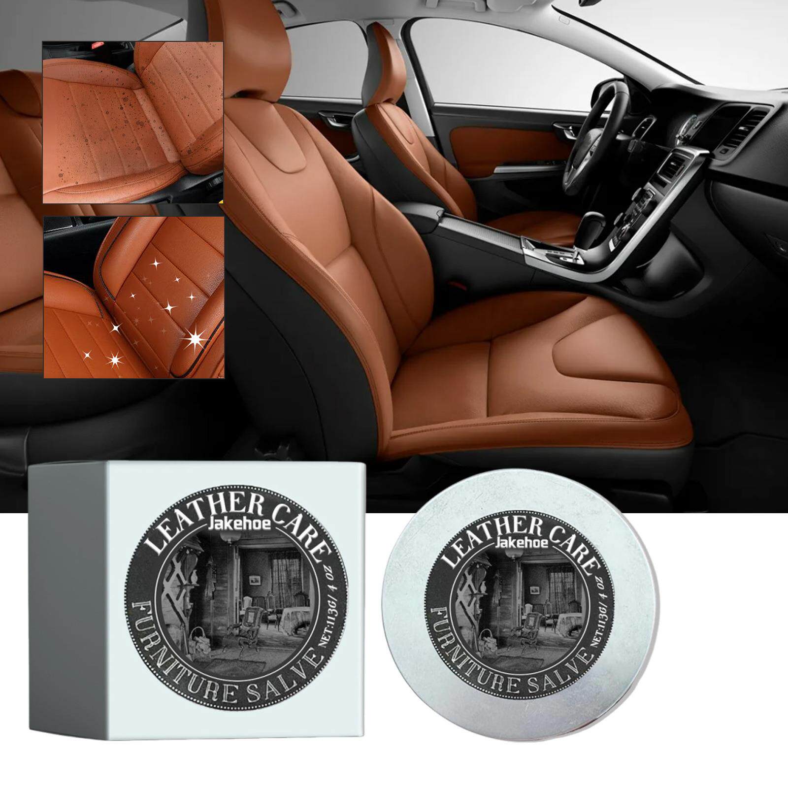 Jakehoe Furniture Leather Cream - For Cleaning, Restoring, a