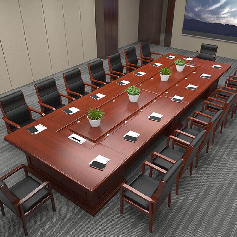 大型会议桌办公培训桌实木烤漆会
