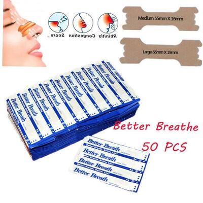 50 Pcs Nasal Strips Better Breath Good Sleeping Anti Snoring