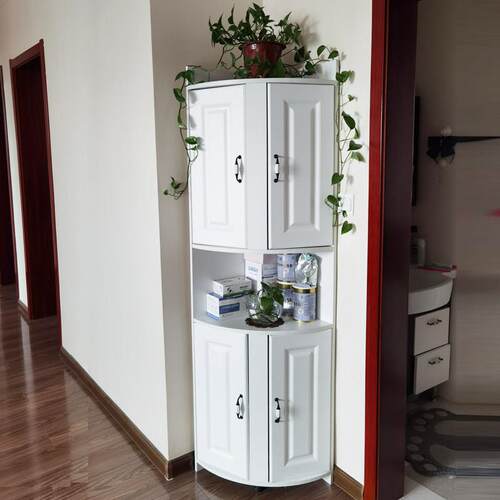 北欧角柜墙角柜三角柜落地高带门转角柜子置物架储物饭厅茶水酒柜