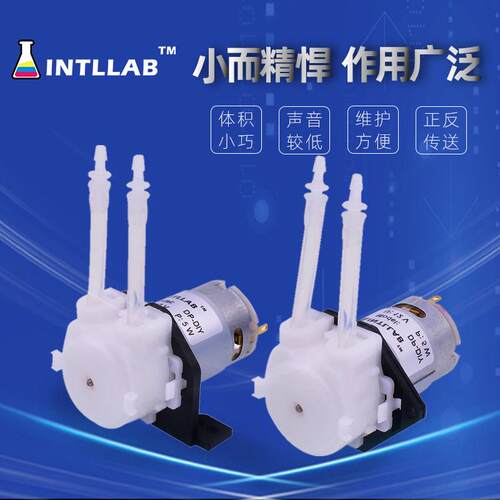 INTLLAB微型蠕动泵 家用小型自吸泵 12V静音水泵可替换管套件