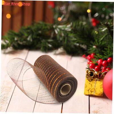Christmas Decoration Mesh Flower Packaging Plastic Gold Wire