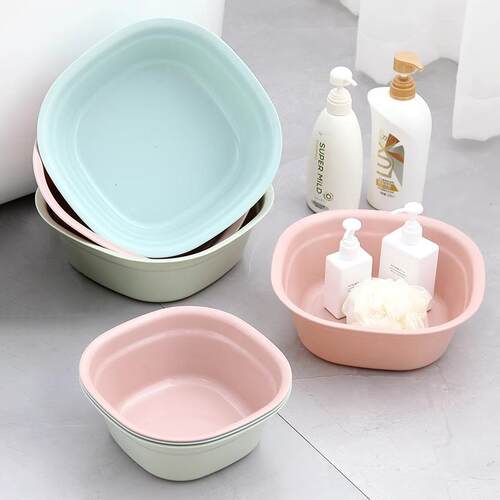 Square thickened plastic basin, large household vegetable wa