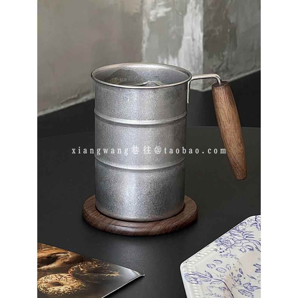 ins风覆古工业风啤酒杯雪花不锈钢水杯马克杯户外露营杯子