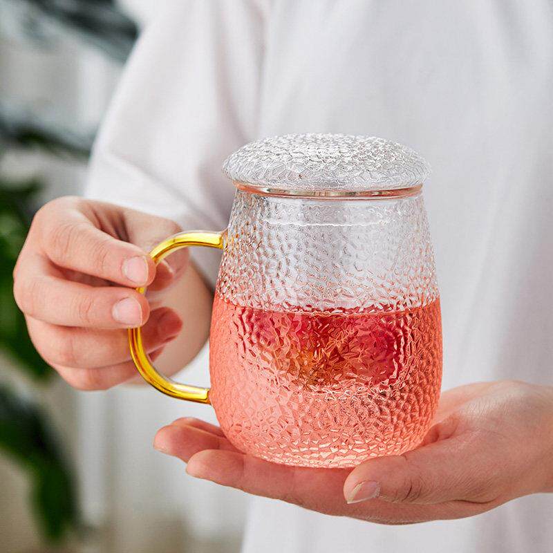 玻璃杯女高颜值杯子茶水分离泡茶茶杯办公室水杯耐高温果茶花茶杯