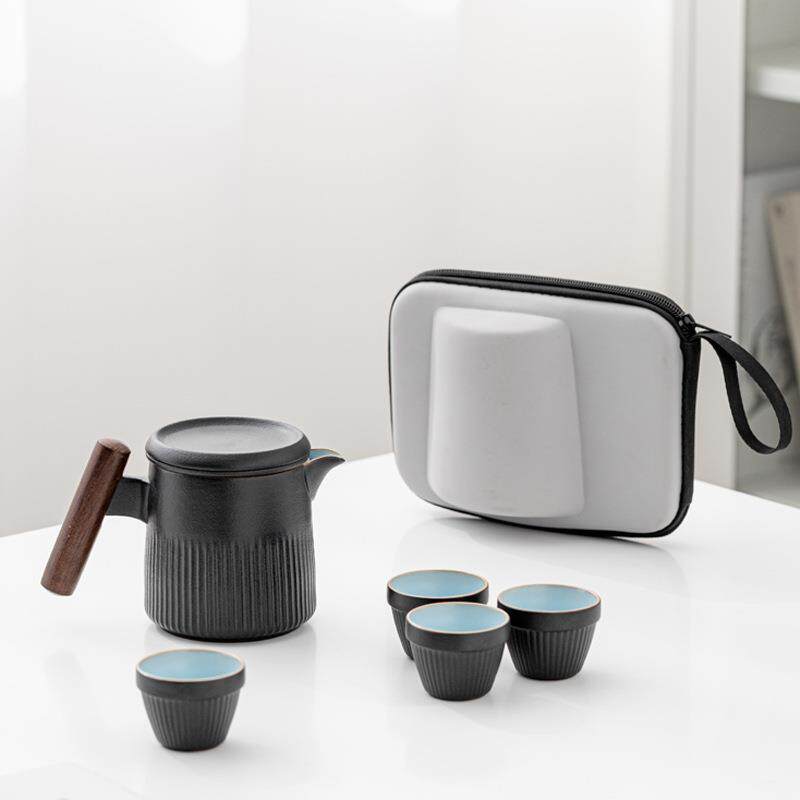 快客杯一壶四杯便携包旅行茶具套装家用磨砂随身户外泡茶壶茶杯