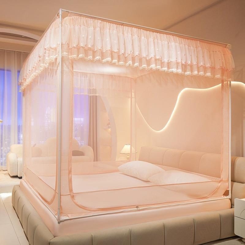 蚊A类婴级防摔蚊帐母U型三开床门三开门蚊笠款家用帐子全包围回底