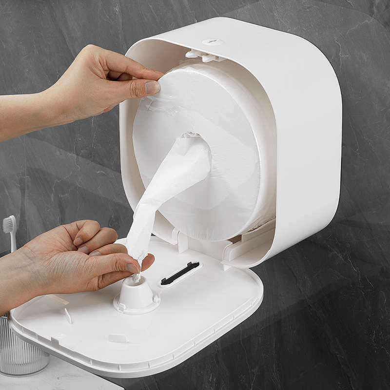 中心抽卷纸免打孔盒厕纸盒公共卫生间纸巾盒商用省大卷纸盒壁挂式