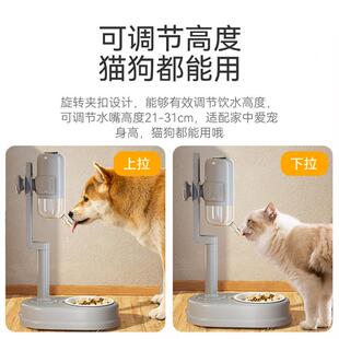 饮水喂食器防漏控水可拆洗猫碗狗碗猫食盆 宠物狗狗猫咪多功能立式