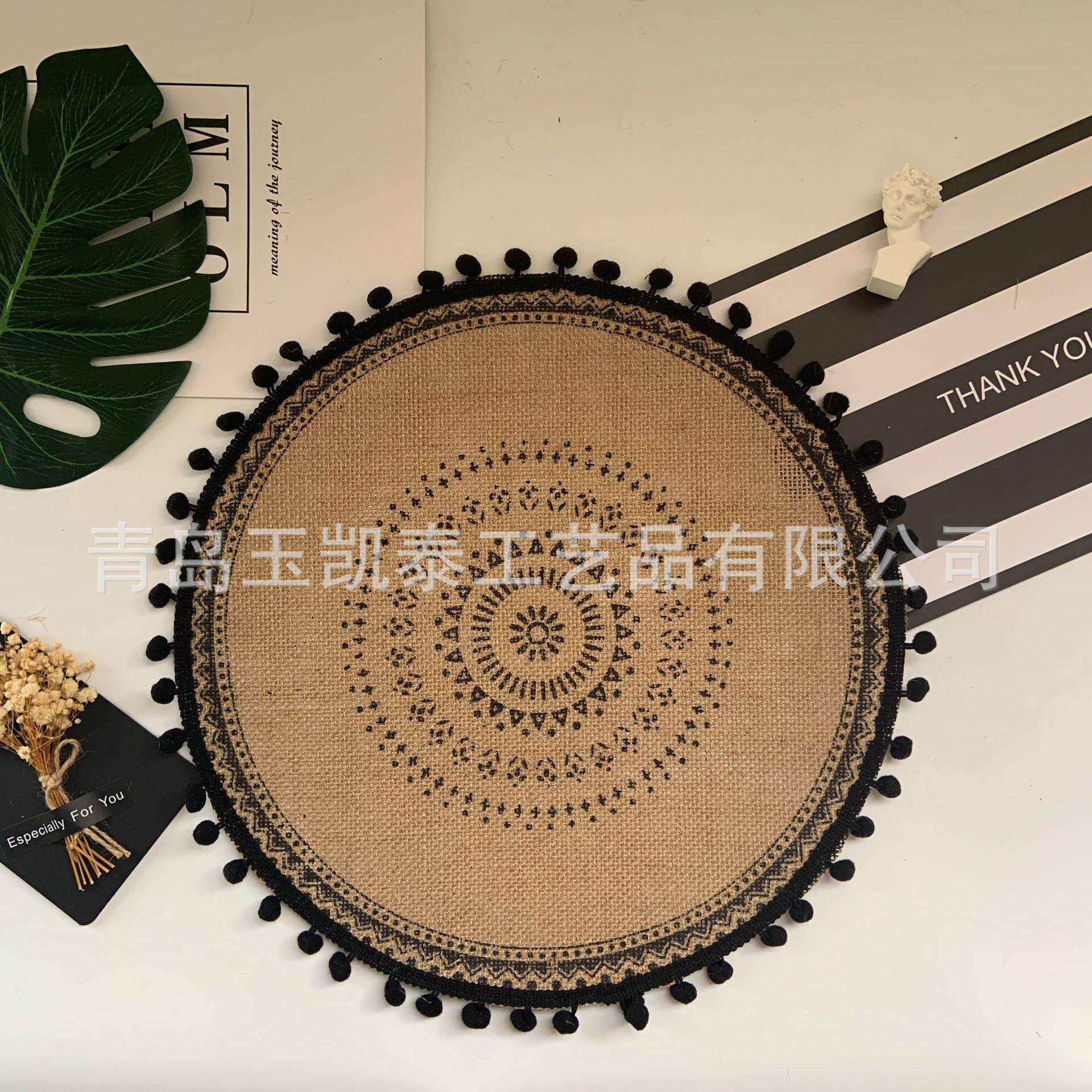 手工黄麻餐垫桌垫餐桌垫子编制防滑盘子碗垫杯隔热道具装饰