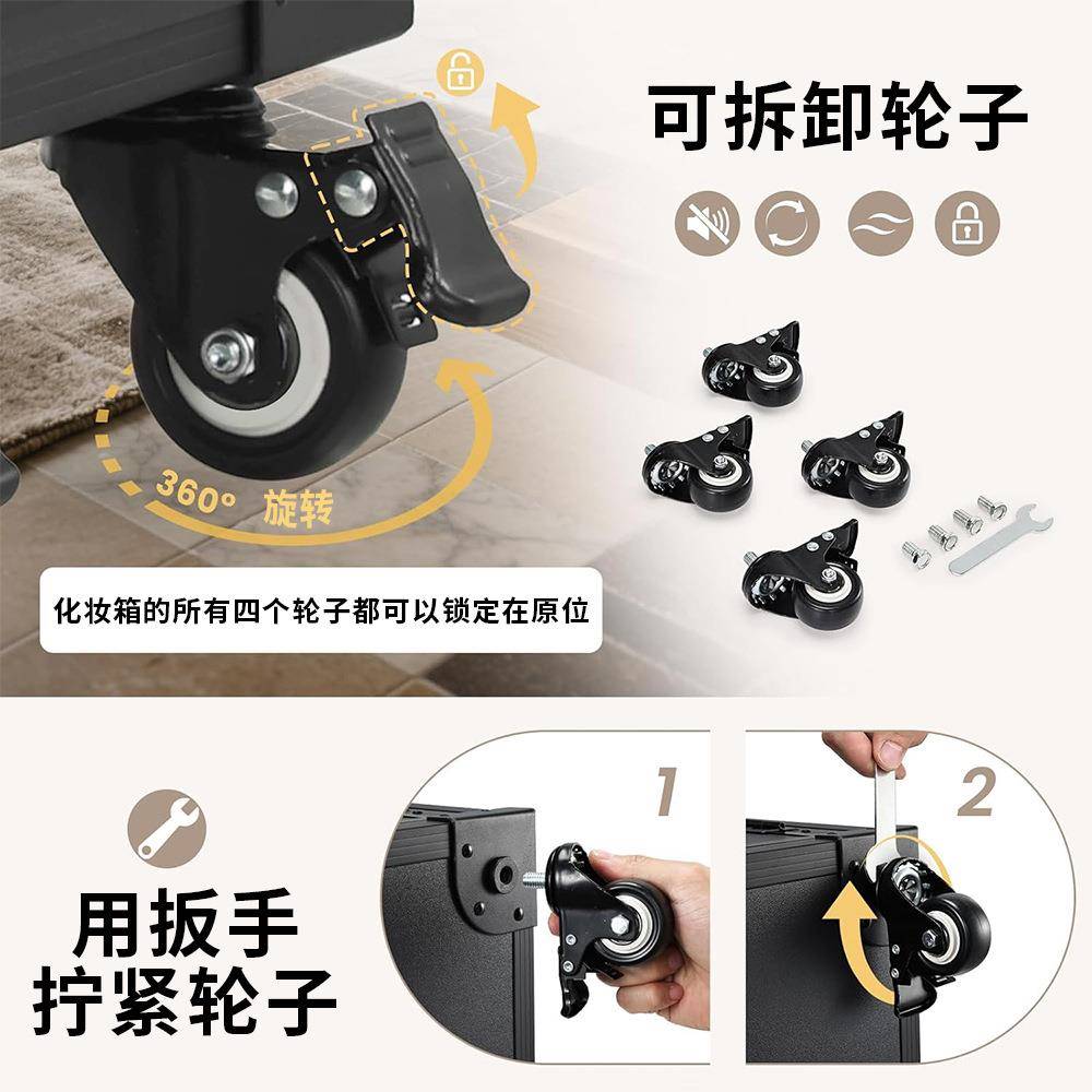 多层万向轮美甲工具箱纹绣指甲油化妆品收纳箱上门多功能化妆箱