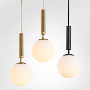 北欧风格 灯吊灯单头餐厅卧室玻璃圆球创意ins风现代简约LED床头