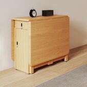 全实木折叠餐桌小户型家用出租屋民宿长方形餐桌椅组合北欧吃饭桌