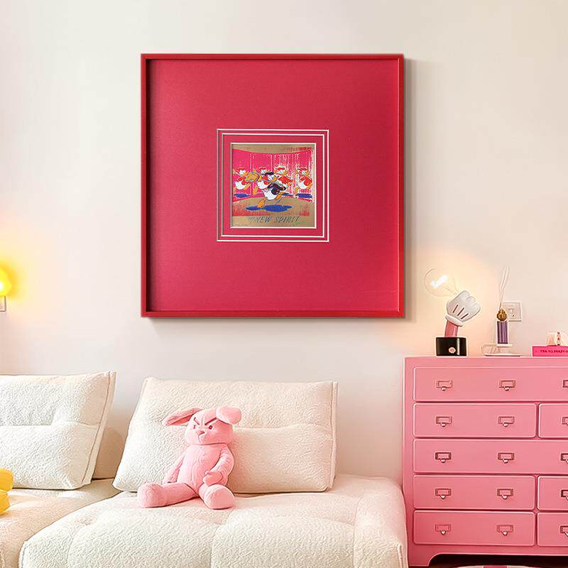 多巴胺简粉红卡通约客厅挂画童小众卧艺术书房室红色儿房装al2025