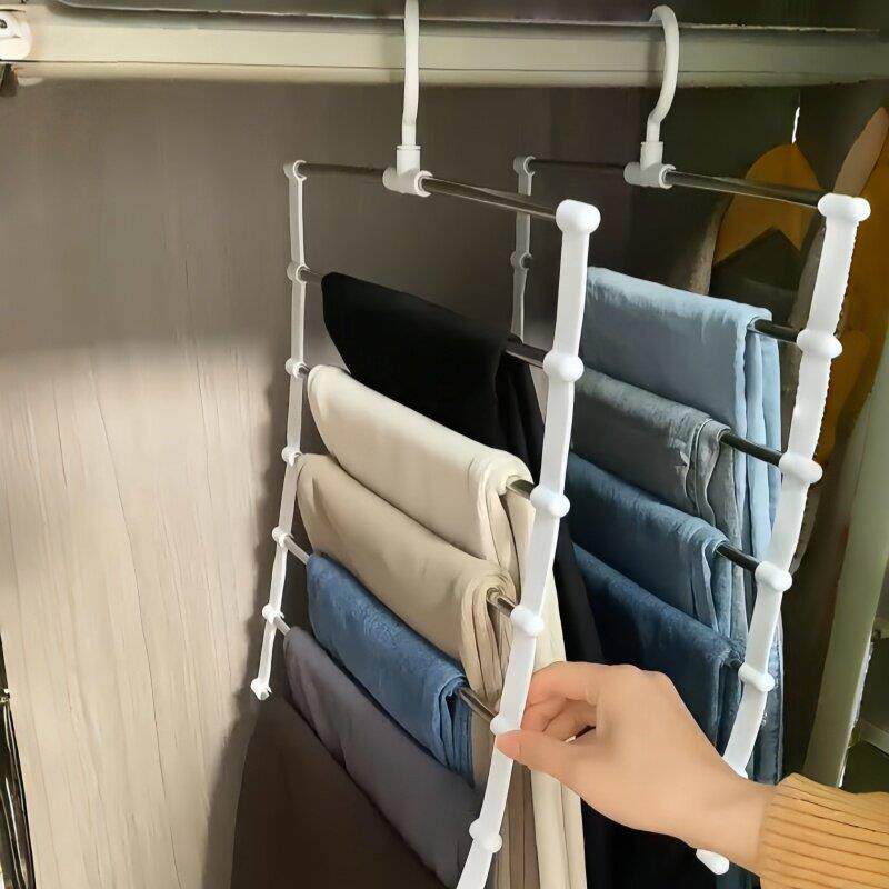 多功能裤架不锈钢裤挂裤夹多层挂裤子架无痕收纳云梯挂裤折叠裤架