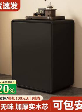 实木餐边柜小型茶水柜黑色轻奢风小尺寸茶柜客厅斗柜靠墙咖啡柜