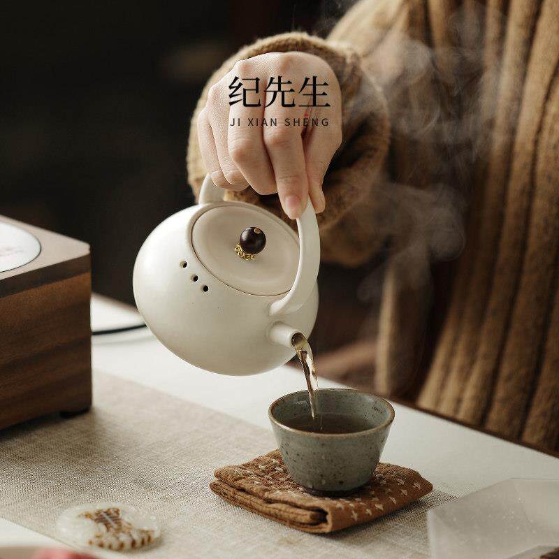 高档小型胡桃木电陶炉家用办公室简约耐热陶瓷茶壶小号煮姜茶果茶