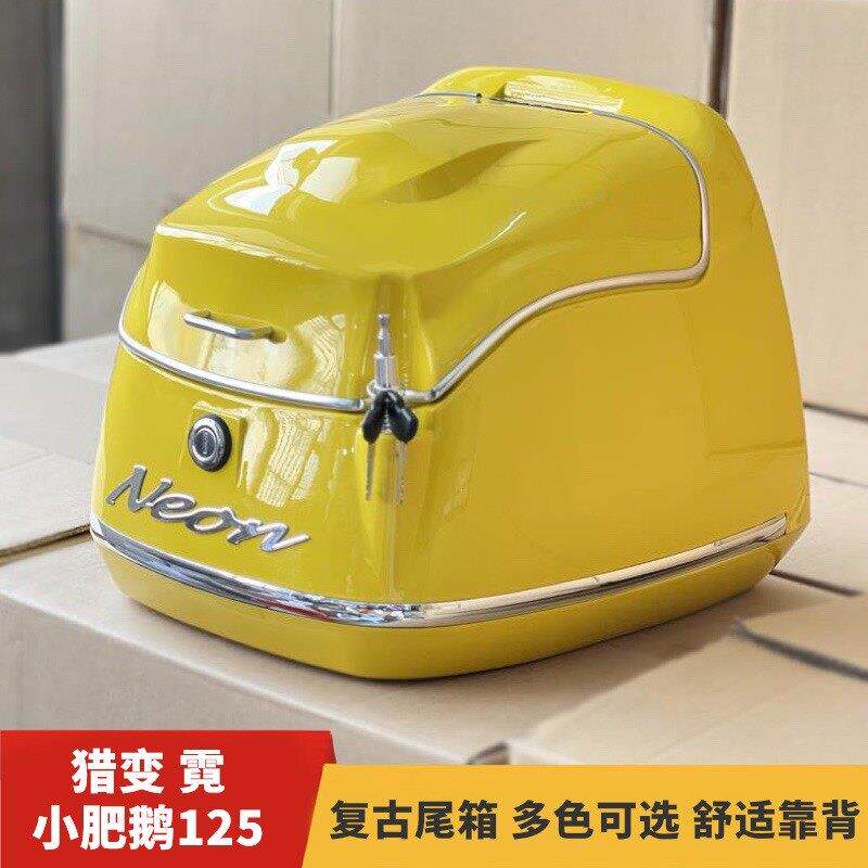 适用猎变霓小肥鹅125尾箱机车后备箱复古后尾箱载物箱改装Neon