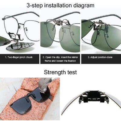 Metal Clip Clip-On Polarized Sunglasses Convenient Rimless