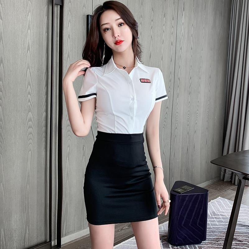 足浴工作服女短裙套装桑拿按摩2020款沐足性感气质足疗女技师衣服