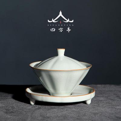 汝窑功夫茶具套装陶瓷家用壶盖碗茶杯2025新款景德镇高档轻奢礼盒