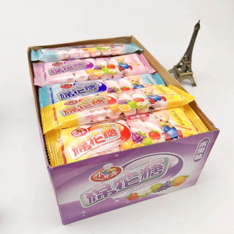 小光头棉花糖混合水果口味充气糖果装饰喜糖童年解馋怀旧休闲零食