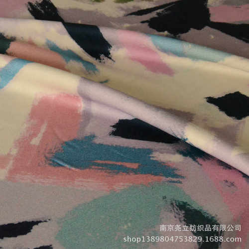 双面印花双面面料现货全毛 现货印花  呢毛呢呢面料 水彩画毛呢