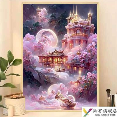 高颜值钻石贴画2025新款手工diy贴钻城堡大尺寸砖石画玩具女孩子