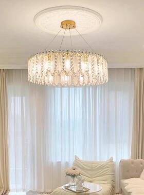 灯343轻水晶客厅吊灯温馨浪漫卧室水晶5灯奢简约琉璃羽毛具202年