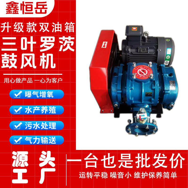 三叶罗茨鼓风机曝气增氧机水产养殖污水处理设备气力输送真空泵